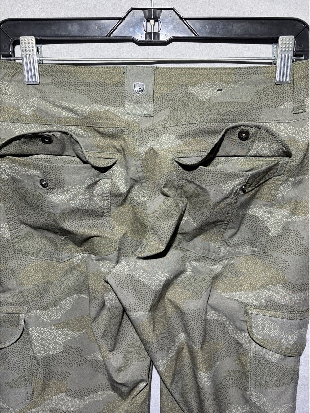 Kuhl Freeflex Roll-Up Pants Womens 6 Green Camo Cargo Outdoors - Massively RARE - Picture 8 of 15